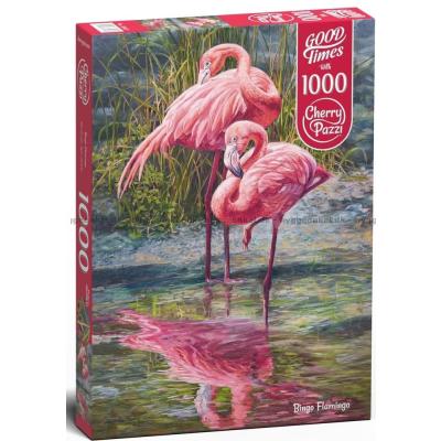 Flamingoer ved vannet, 1000 brikker
