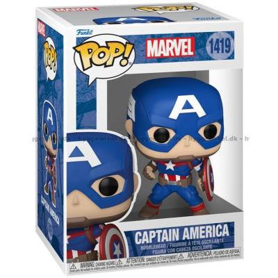 Bilde av Funko Pop! Marvel - Captain America #1419 sett skrått ovenfra