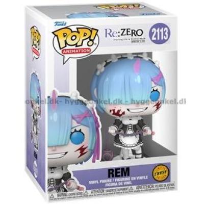 Bilde av  Funko Pop! Re:Zero - Rem (Limited Edition: Chase Versjon) #2113 sett skrått ovenfra