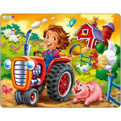 Barn på gården: Traktor - Rammepuslespill, 15 brikker