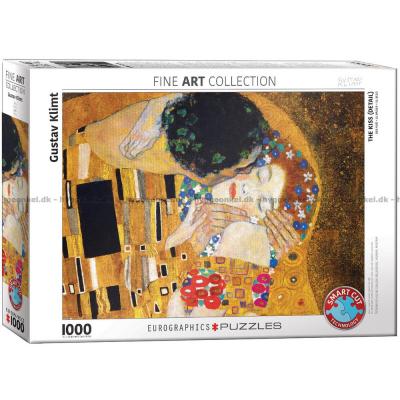 Klimt: Kysset (detaljert) - Kunst, 1000 brikker
