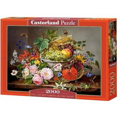 Stilleben med blomster og frukt, 2000 brikker