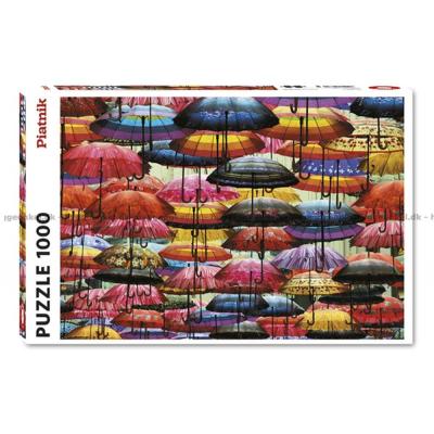 Paraplyer i flotte farger, 1000 brikker
