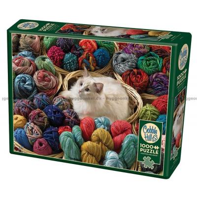 Katt blant garnnøster, 1000 brikker