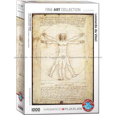 Da Vinci: Den vitruviske mann - Kunst, 1000 brikker