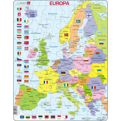 Europakart (dansk) - Rammepuslespill, 48 brikker