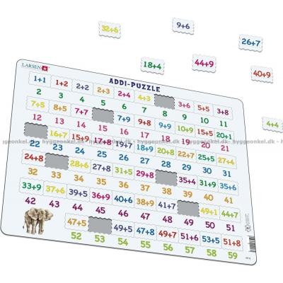 Bilde av Matematikk: Addisjon - Rammepuslespill, 58 brikker