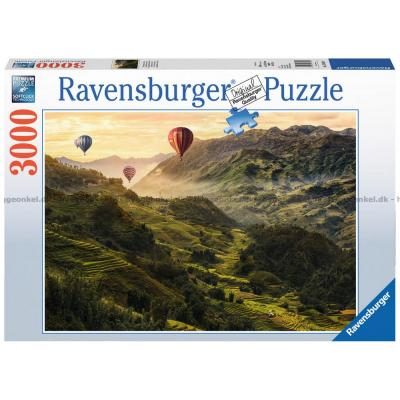 Risterrasser i Asia, 3000 brikker
