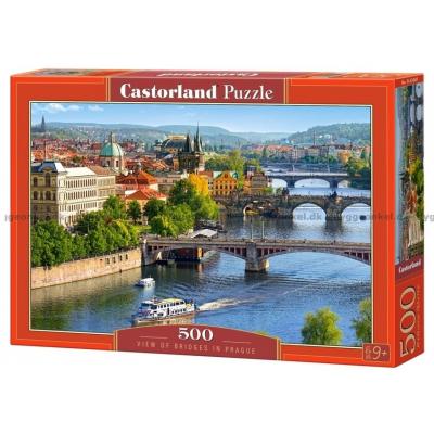 Praha: Utsikt over broene, 500 brikker