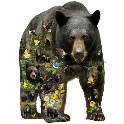 Giordano: Bjørnefamilie i skogen - Formet motiv, 1000 brikker