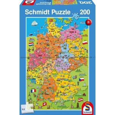 Tyskland: Tegnet kart, 200 brikker