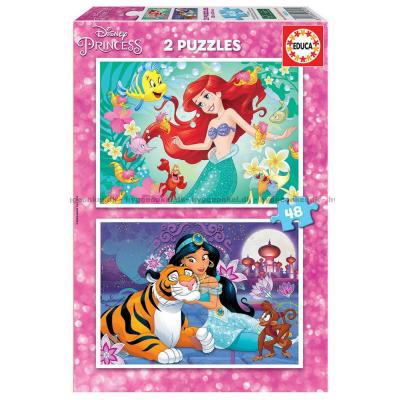 Disney-prinsesser: Ariel og Jasmin, 2x48 brikker