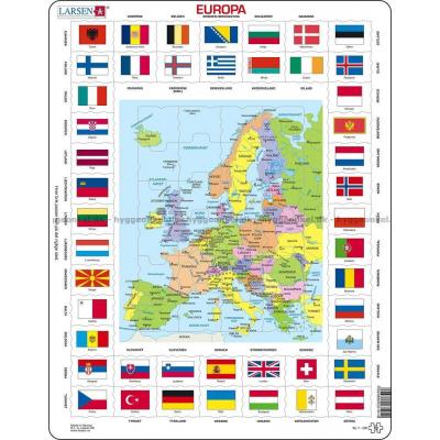 Europakart - Rammepuslespill, 70 brikker