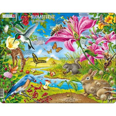 Blomster og bier - Rammepuslespill, 55 brikker
