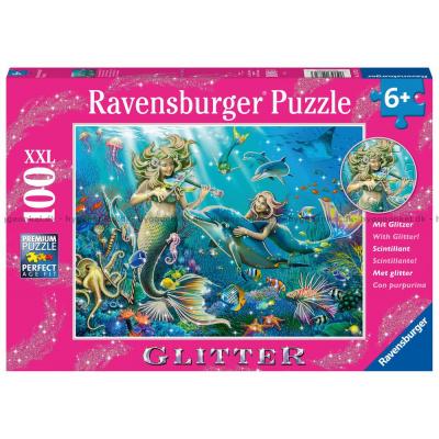 Havfruer - Med glittereffekt, 100 brikker