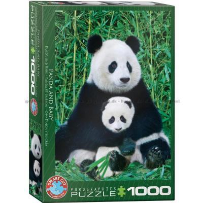 Panda med unge, 1000 brikker