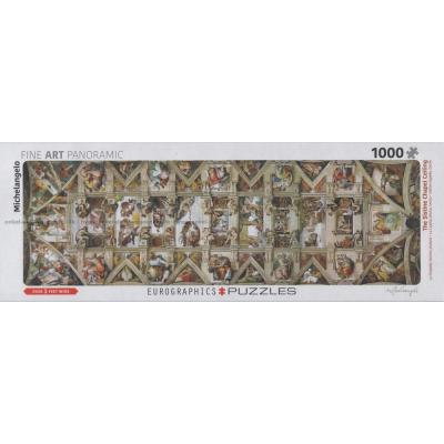 Michelangelo: Taket i det sixtinske kapell - Panorama, 1000 brikker