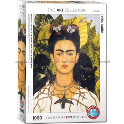 Frida Kahlo: Selvportrett med tornehalsbånd, 1000 brikker