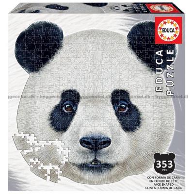 Panda ansikt - Formet motiv, 353 brikker