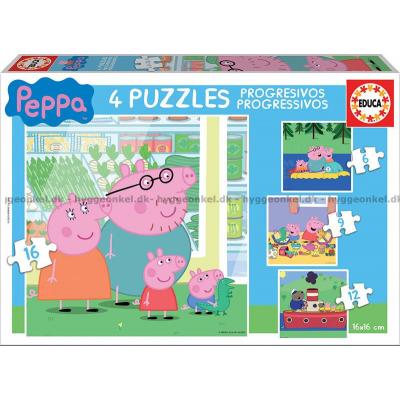 Peppa Gris, 4-i-1, 6 brikker