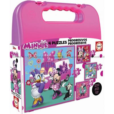 Disney: Minni Mus - Koffert, 4-i-1, 12 brikker