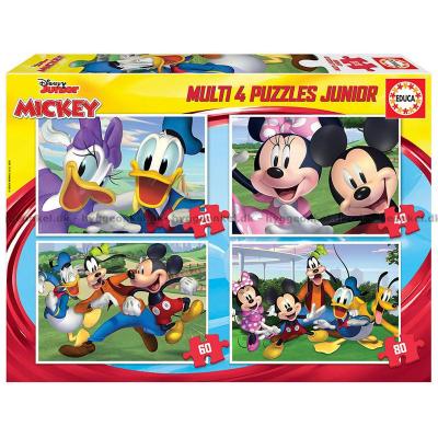 Disney: Mikke og vennene, 4 in 1, 20 brikker