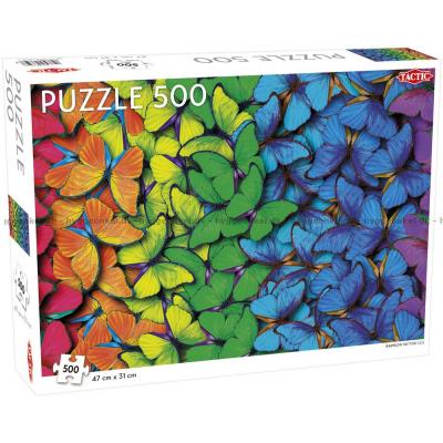 Sommerfugler i regnbuens farger, 500 brikker