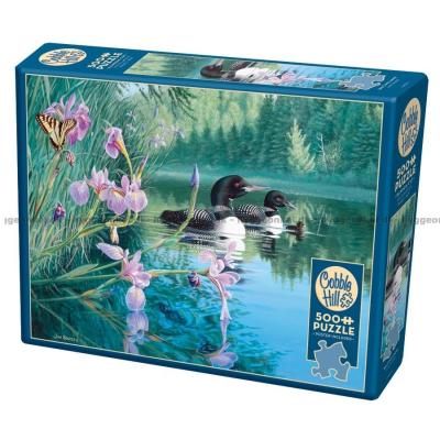Storlommer ved irisblomster, 500 brikker