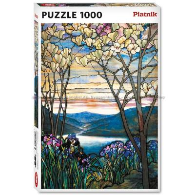 Tiffany: Magnolia og iris, 1000 brikker