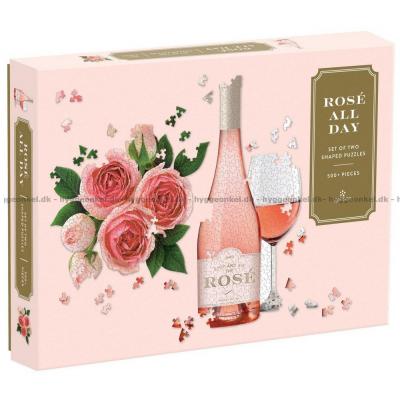 Rose dagen lang, 2-i-1 - Formet motiv, 500 brikker