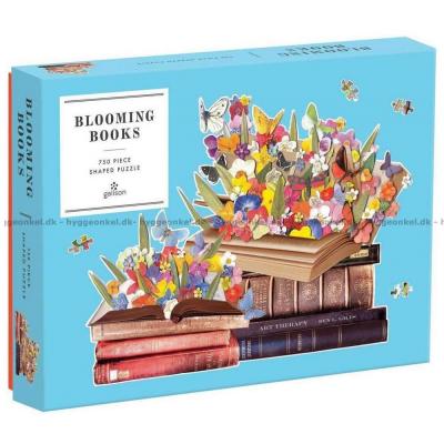 Blomstrende bøker - Formet motiv, 750 brikker