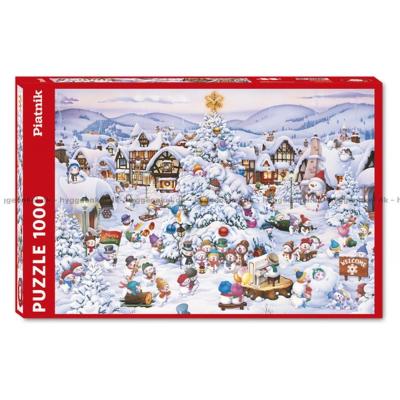 Julekoret: Snømenn, 1000 brikker