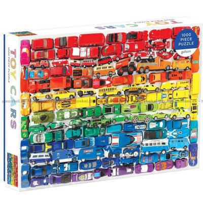 Leketøysbiler i regnbuens farger, 1000 brikker