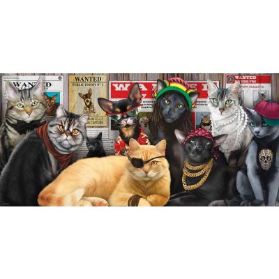 Katter: Mistenkte - Panorama, 1000 brikker