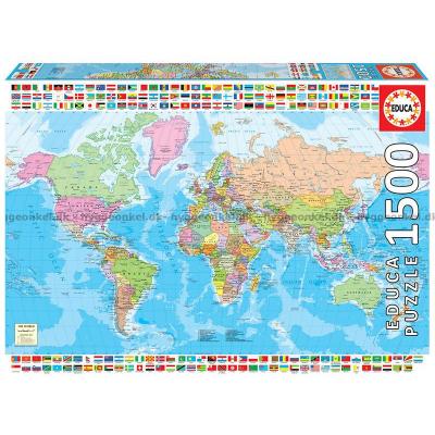 Politisk verdenskart, 1500 brikker