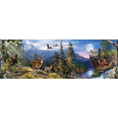 Dyrene i skogen - Panorama, 1000 brikker