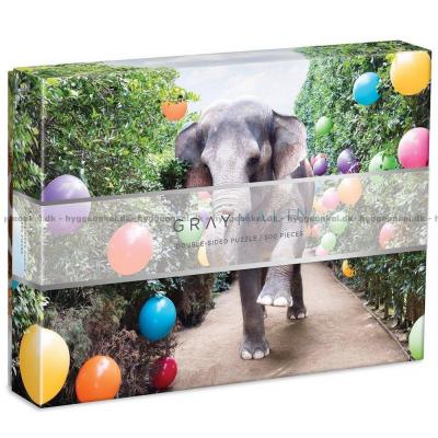 Gray: Elefant og sjiraff - Dobbelsidet, 500 brikker