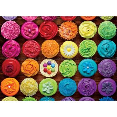 Bilde av Cupcakes i regnbuens farger, 1000 brikker