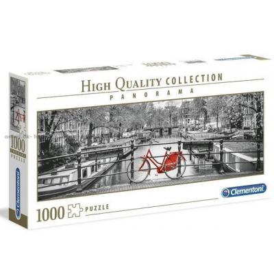 Amsterdam - i svart-hvitt med farge - Panorama, 1000 brikker