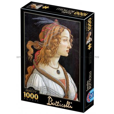 Botticelli: Portrett av en ung kvinne - Kunst, 1000 brikker