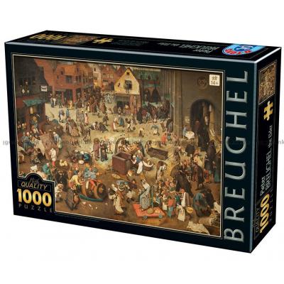 Brueghel: Kampen mellom karneval og faste, 1000 brikker