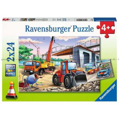 Biler og arbeidsmaskiner, 2x24 brikker
