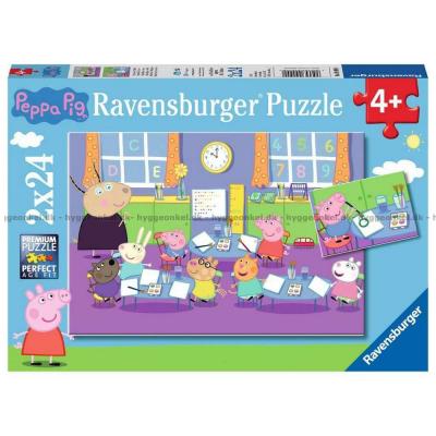 Peppa Gris: Skolen, 2x24 brikker