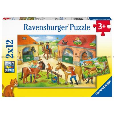 Hyggelig på rideskolen, 2x12 brikker
