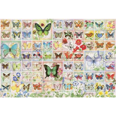 Bilde av Sommerfugler og blomster, 2000 brikker
