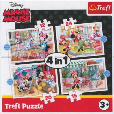 Disney: Minnie Mus og venner, 4-i-1, 12 brikker