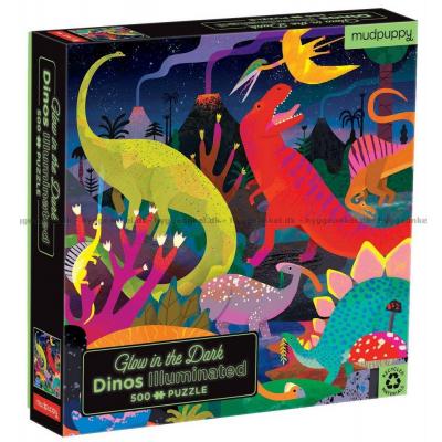 Dinosaurer - Lyser i mørket, 500 brikker