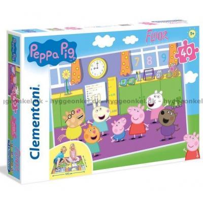 Peppa Gris - Gulvpuslespill, 40 brikker