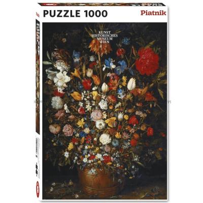 Brueghel: Blomster i trevase - Kunst, 1000 brikker