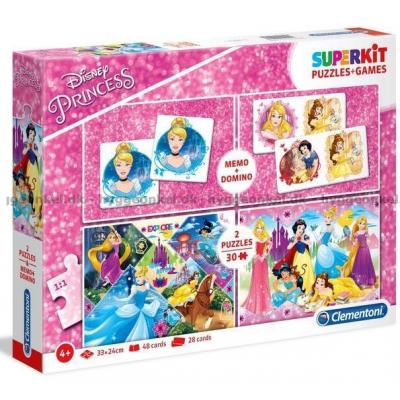 Disney-prinsesser - Memo, domino og 2x30 brikker